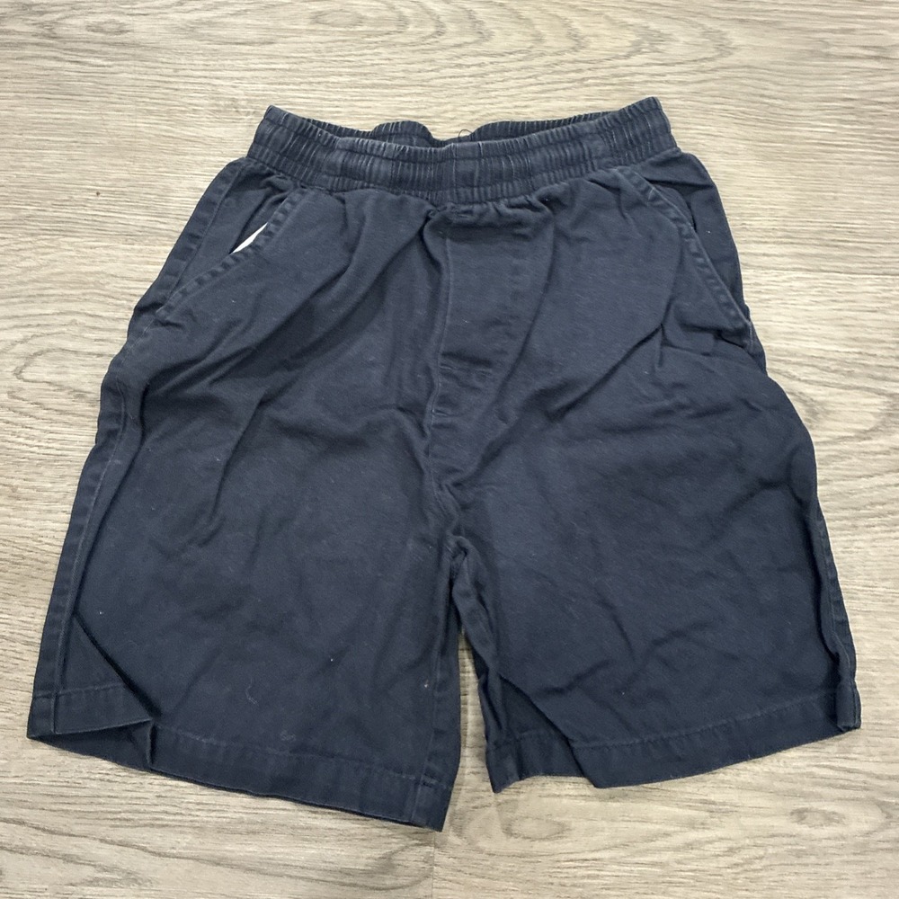 Basic Editions Boys Navy Blue Elastic Waist Drawstring Chino Shorts | Size 8